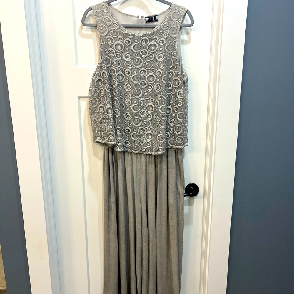 BAR By Melis Kozan Women’s Size Small Gray Jumpsuit Gray Lace‎ Overlay Wide Leg
